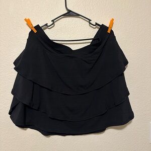 Black Ruffled Tiered bikini bottom skirt